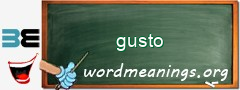 WordMeaning blackboard for gusto